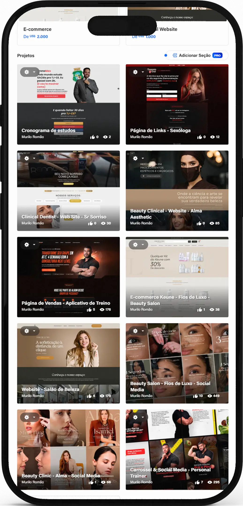 Portfólio Behance - Mockup